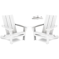 Serwall Modern Folding Adirondack Chair Set Of 2 Oversized Folding Adirondack Chair With Curved Backrest Hdpe Outdoor Adironda