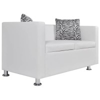 vidaXL Sofa 2Seater Artificial Leather White 242652