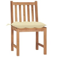Vidaxl Sturdy Patio Chairs With Cushions, Constructed In Solid Teak Wood, Weather Resistant, Ideal For Garden And Outdoor Use - Set Of 8