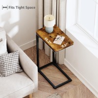 Qeeig Narrow C Shaped Side Table Set Of 2 Living Room Sets Slim Couch Tray Tables Skinny Thin Small Farmhouse 95 Inch Width Ru