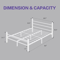 Collaredeagle Queen Bed Frame With Headboard And Footboard Heavy Duty Steel Slats Support Metal Bed Frame With Charging Station