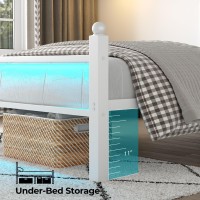 Collaredeagle Queen Bed Frame With Headboard And Footboard Heavy Duty Steel Slats Support Metal Bed Frame With Charging Station