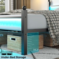 Collaredeagle Queen Bed Frame With Headboard And Footboard Heavy Duty Steel Slats Support Metal Bed Frame With Charging Station