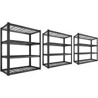 Reibii 40 W Garage Shelving Heavy Duty Storage Shelves 2240Lbs Heavy Duty Shelving 4Tier Adjustable Metal Shelves For Storage