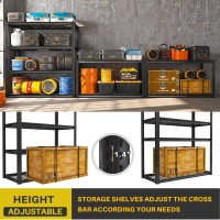 Reibii 40 W Garage Shelving Heavy Duty Storage Shelves 2240Lbs Heavy Duty Shelving 4Tier Adjustable Metal Shelves For Storage