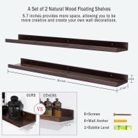 Azsky 36 Inch Floating Shelves Deep Walnut Wood Shelves For Wall Storage And Decor Floating Book Shelves For Kids Room Photo Pic