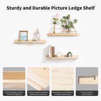 Azsky Natural Wood Floating Shelves 16 Inches Wall Shelves For Storage And Decor Picture Ledge Shelf Photo Frame Kids Book Shelv