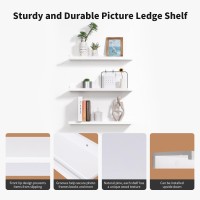 Azsky Wall Mount Floating Shelves White For Wall Solid Wood Floating Wall Shelf With Lip Display Picture Photo Ledge Shelves For