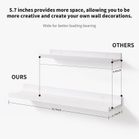 Azsky 16 Inches White Floating Shelves Picture Ledge Shelf Wall Bookshelf For Kids Photo Ledge Shelves With Lip Set Of 3 For Wal