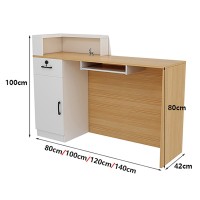 Hshbddm Reception Counter Desk, Modern Retail Counter With Drawers, Front Desk Reception Room Table For Checkout Office/Beauty Salon/Lobby 80X42X100Cm/31.5X16.5X39.4In C-Left