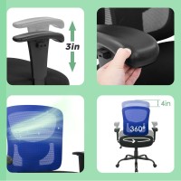 Bestoffice Big And Tall Office Chair 400Lbs Desk Chair Mesh Computer Chair With Lumbar Support Wide Seat Adjust Arms Rolling Swi