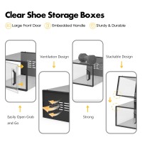 See Spring Xlarge Shoe Storage Box Fit Size 11 Clear Plastic Stackable Shoe Organizer For Closet Space Saving Sneaker Shoe Ra