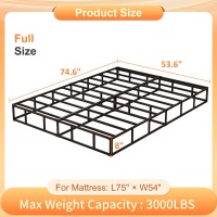 Husleephu Box Spring Full Size Bed 8 Inch High Profile Metal Full Size Box Spring Bed Base With Fabric Cover Sturdy Mattress F