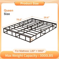 Husleephu Box Spring For Queen Bed 8 Inch High Profile Metal Queen Box Spring Bed Base With Fabric Cover Sturdy Mattress Found