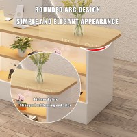 Hshbddm Modern Reception Desk With Counter, Reception Counter Desk, Retail Counter With Display Shelf & Drawers, Front Desk Reception Room Table For Checkout Office/Beauty Salon/Lobby