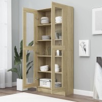 Vidaxl Vitrine Cabinet In Sonoma Oak - Scandinavian Design, Engineered Wood, Versatile And Spacious Storage - Ideal For Living Room, Bedroom, Office