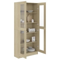 Vidaxl Vitrine Cabinet In Sonoma Oak - Scandinavian Design, Engineered Wood, Versatile And Spacious Storage - Ideal For Living Room, Bedroom, Office