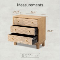 Cozayh 3Drawer Farmhouse Dresser With Handicraft Wood Ring Motif Set Of 2 Fully Assembled Nightstand Wooden Finish For Boho M