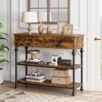 Idealhouse Console Table With Drawers, Sofa Tables Narrow Entryway Table With Storage, 39.4