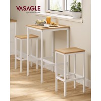 Vasagle Bar Table And Chairs Set Square Bar Table With 2 Bar Stools Dining Pub Bar Table Set For 2 Space Saving For Kitchen B