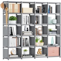 Mavivegue 20 Cube Book Shelf Storage Organizer Large Diy Bookcase Metal Cube Bookshelf Cubbies Closet Storage Organizer Shel