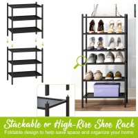 Bmosu 3Tier Bamboo Small Shoe Rack Premium Stackable Shoe Shelf Storage Organizer For Hallway Closet Living Room Entryway Organ