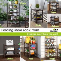 Bmosu 3Tier Bamboo Small Shoe Rack Premium Stackable Shoe Shelf Storage Organizer For Hallway Closet Living Room Entryway Organ