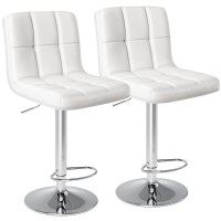 Dumos Bar Stools Set Of 2 Armless Adjustable Swivel Barstools Pu Leather Hydraulic Kitchen Counter Height Bar Stools Thickene