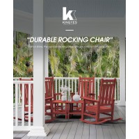 Kingyes Outdoor Patio Rocking Chair Set Of 4 Red