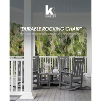 Kingyes Outdoor Patio Rocking Chair Set Of 2 Gray