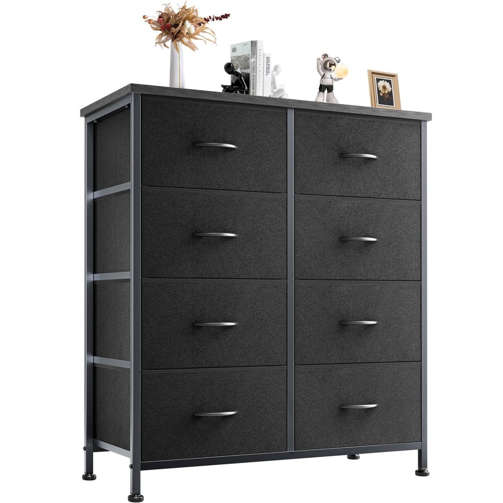 Dumos Dresser For Bedroom With 8 Fabric Drawers Tall Chest Organizer Units For Clothing Closet Kidsroom Storage Tower With C