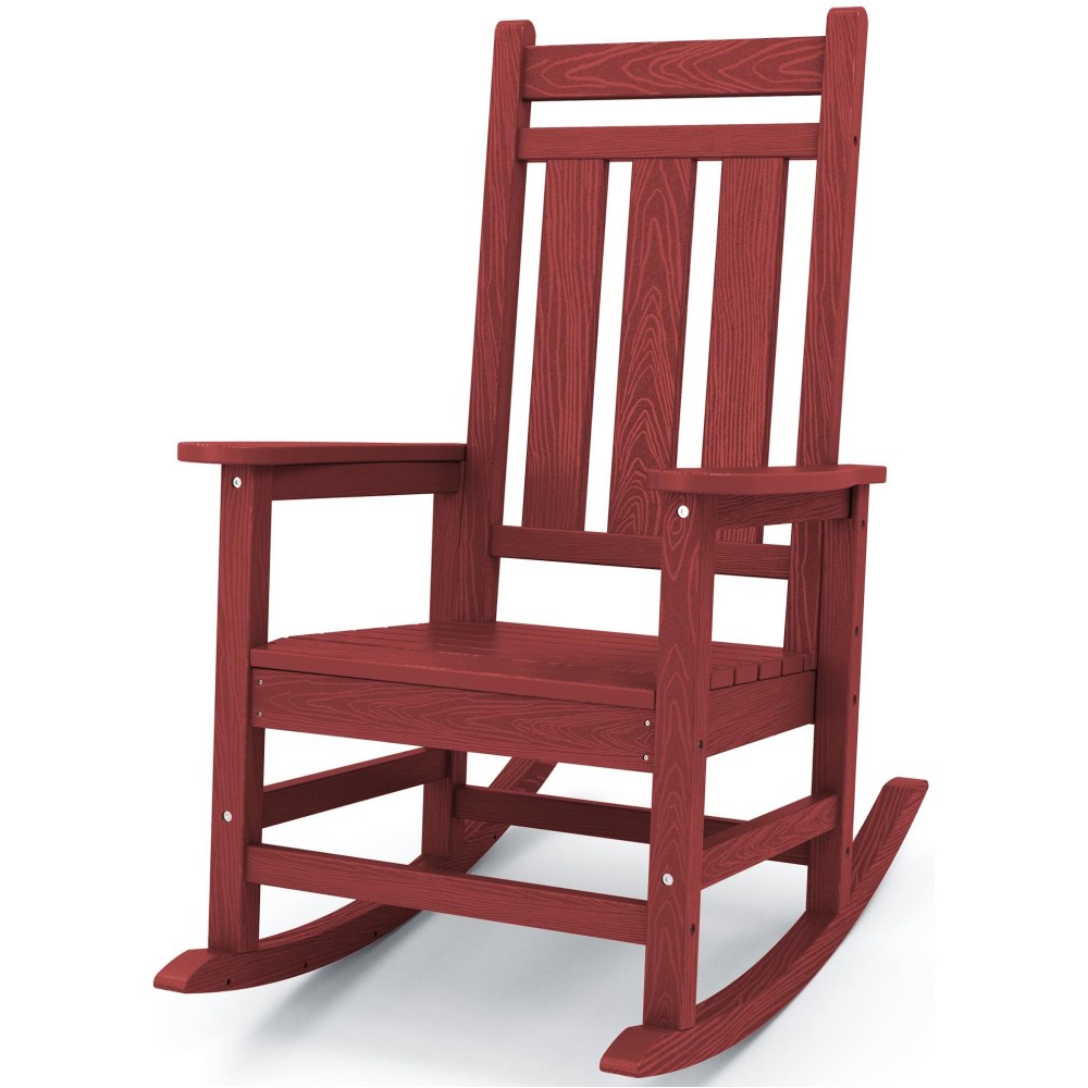 Kingyes Outdoor Patio Rocking Chair Red