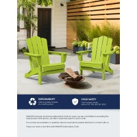 Kingyes Folding Adirondack Chair Set Of 2 Hdpe Allweather Folding Adirondack Chair Apple