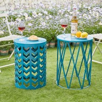 Ym Set Of 3 Nesting Metal Round Coffee Table Side Table End Table For Indoor Outdoor Multifunctional Use Heavy Duty Metal Plan