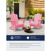 Kingyes Folding Adirondack Chair Set Of 4 Hdpe Allweather Folding Adirondack Chair Light Pink