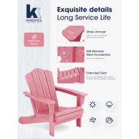 Kingyes Folding Adirondack Chair Set Of 4 Hdpe Allweather Folding Adirondack Chair Light Pink