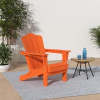 Kingyes Folding Adirondack Chair Set Of 4 Hdpe Allweather Folding Adirondack Chair Orange