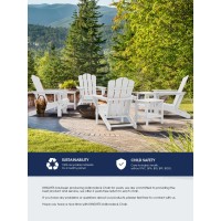 Kingyes Folding Adirondack Chair Set Of 4 Hdpe Allweather Folding Adirondack Chair White