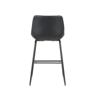 Neos Modern Furniture Black Pu 26''H Bar Stool With Metal Leg, Set Of 2