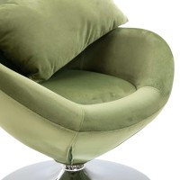 allesoky [Comfy Lounge] Egg Chair | Swivel Chair w/Cushion | Light Green Velvet | Cozy & Stylish Velvet Egg Chair-Green