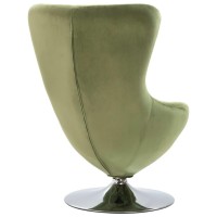 allesoky [Comfy Lounge] Egg Chair | Swivel Chair w/Cushion | Light Green Velvet | Cozy & Stylish Velvet Egg Chair-Green