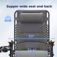 Maison Arts Oversized Xxl Padded Zero Gravity Lounge Chair 30 Wide Seat Anti Gravity Lawn Chair Foldable Recliner Outdoor Camp