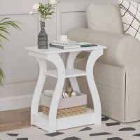 Fromjbest End Table With Charging Station Side Table With Usb Ports And Outlets Nightstand 3 Tier End Table With Storage Shel