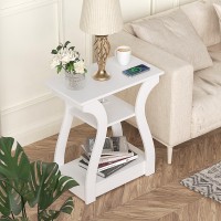 Fromjbest End Table With Charging Station Side Table With Usb Ports And Outlets Nightstand 3 Tier End Table With Storage Shel