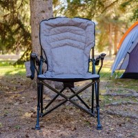 Kuma Outdoor Gear Switchback Chair With Carry Bag, Ultimate Portable Luxury Heated Outdoor Chair For Camping (Heather Grey)