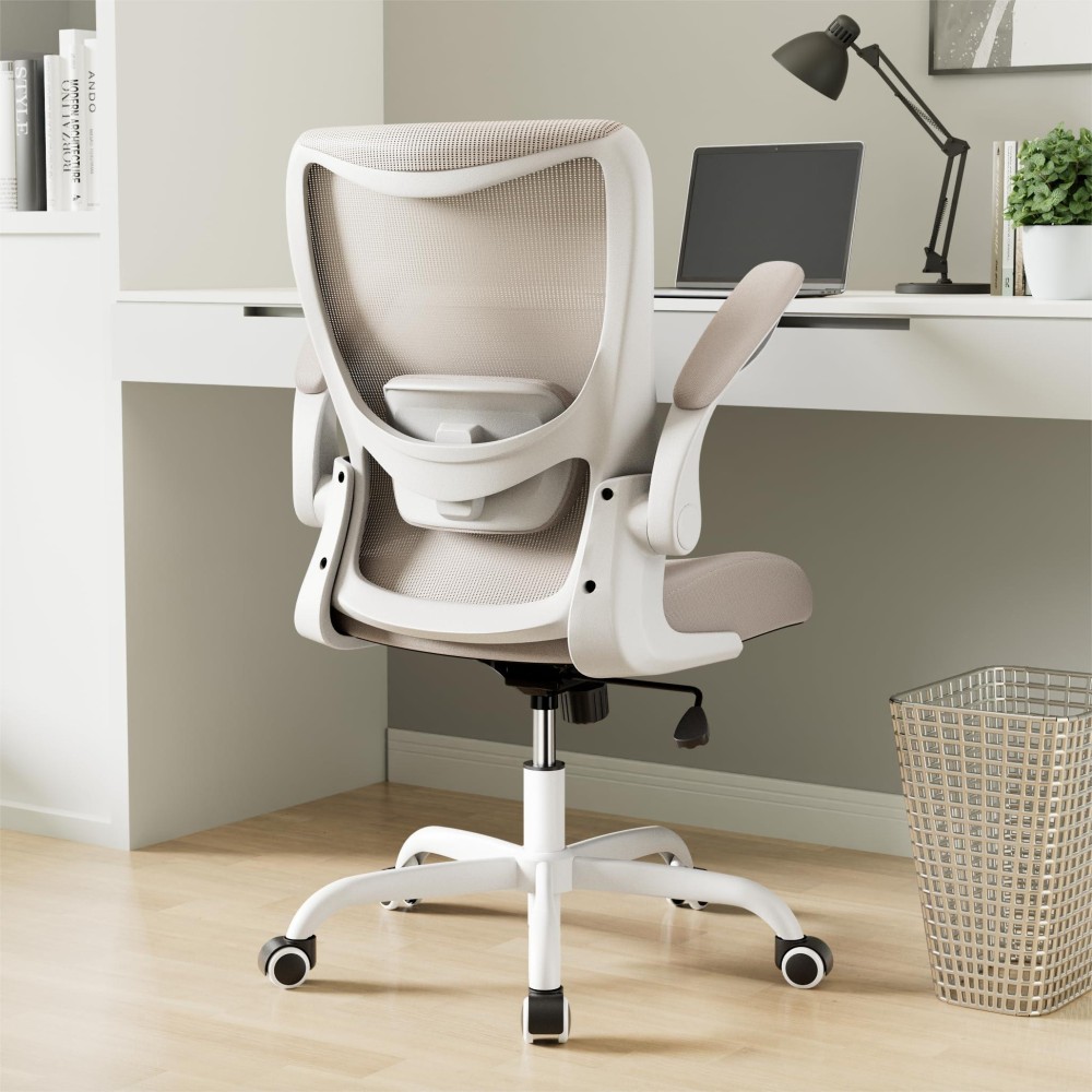 Muxxstil Office Chair Ergonomic Desk Chair With Adjustable Lumbar Support And Flip Up Armrest Breathable Mesh Computer Chair