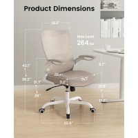 Muxxstil Office Chair Ergonomic Desk Chair With Adjustable Lumbar Support And Flip Up Armrest Breathable Mesh Computer Chair