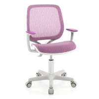Giantex Kids Desk Chair, Children Armrest Computer Chair With Sit-Lock Wheels, Ergonomic Kids Office Chair With Waterfall Seat, Rolling Swivel Mesh Study Desk Chair For Girls Boys (Purple)