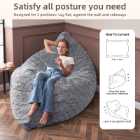 Habutway 3 In 1 Bean Bag Chair Giant Bean Bag Memory Foam Filling Bean Bag Sofa Adult Bean Bag Chair Machine Washable Cover