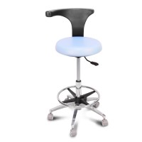 Limkomes Standard Rolling Stool With Backrest Dental Nurse Chair Height Adjustable Stool Drafting Chair For Office Kitchen Clinic And Lab-Blue